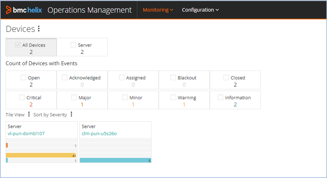 Main dashboard
